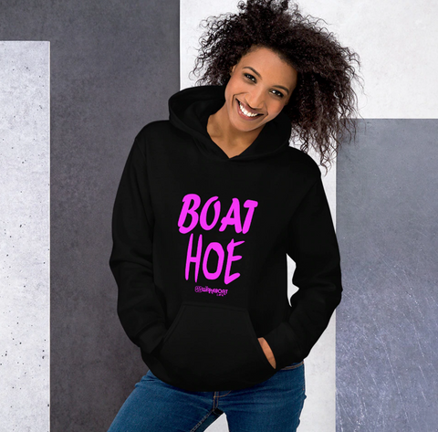 Boat Hoe Ladies Hoodie- Hot Pink