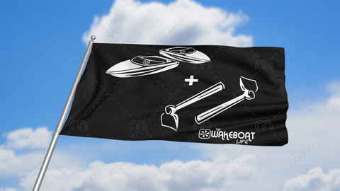 Boats + Hoes Flag: Black