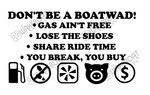 Boatwad! Boat Rules Decal