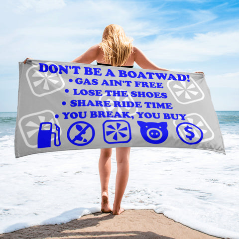 Boatwad!™ Wakeboat Blue/Grey Towel - The Wakeboat Life