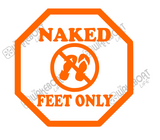 Naked Feet Only Decal